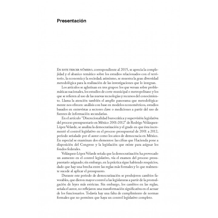 Economía, Sociedad y Territorio, vol. XV, núm. 49, septiembre - diciembre de 2015