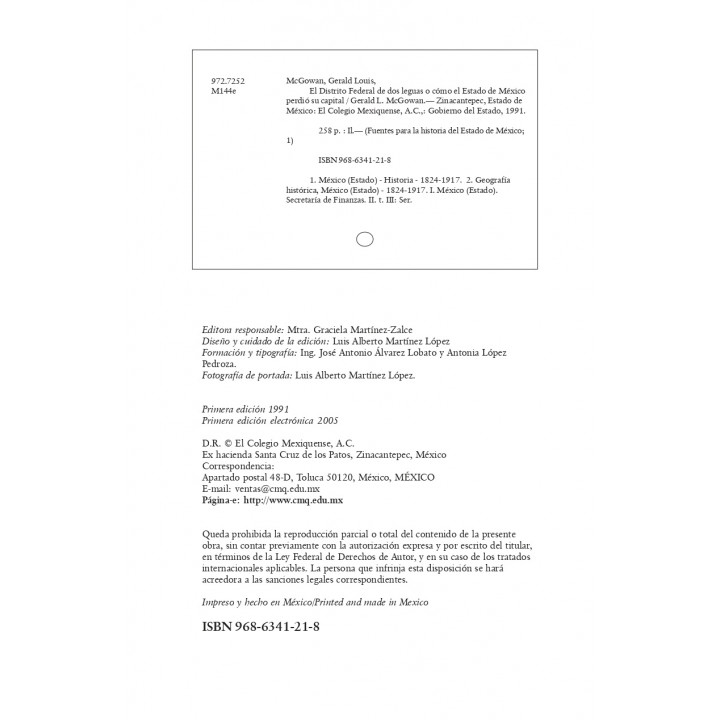 El Distrito Federal de dos leguas o cómo el Estado de México perdió su capital