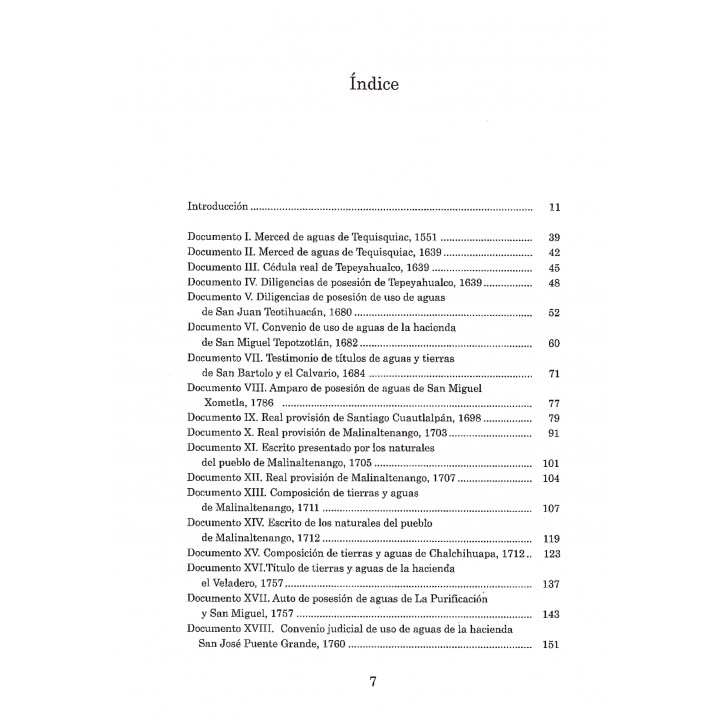 Documentos sobre posesióin de aguas de los pueblos indígenas del Estado de México, siglos XVI al VIII