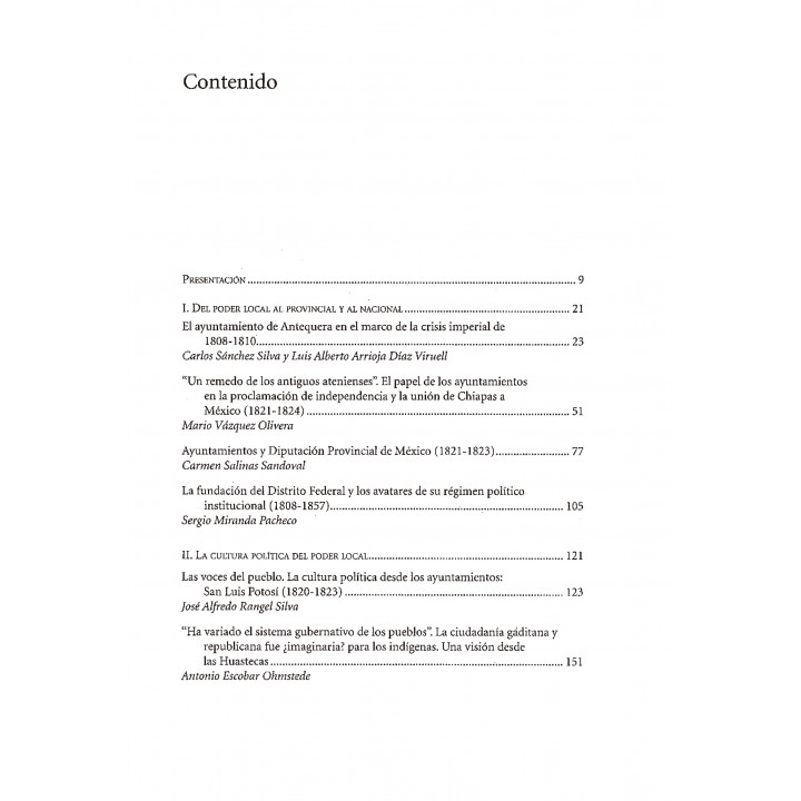 Poder y gobierno local en México, 1808 – 1857