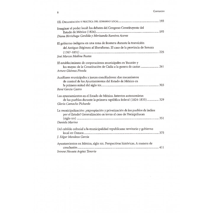 Poder y gobierno local en México, 1808 – 1857