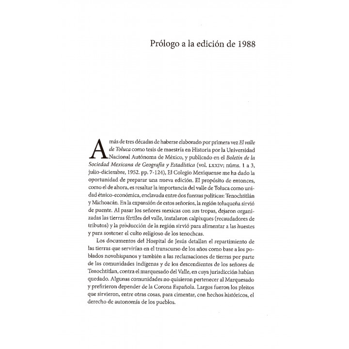 El Valle de Toluca. Época prehispánica y siglo XVI