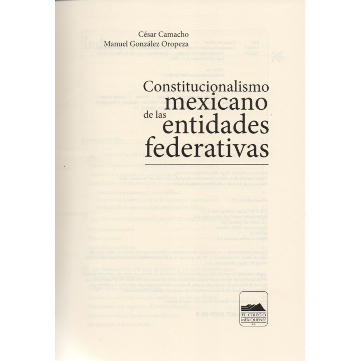 El constitucionalismo mexicano de las entidades federativas
