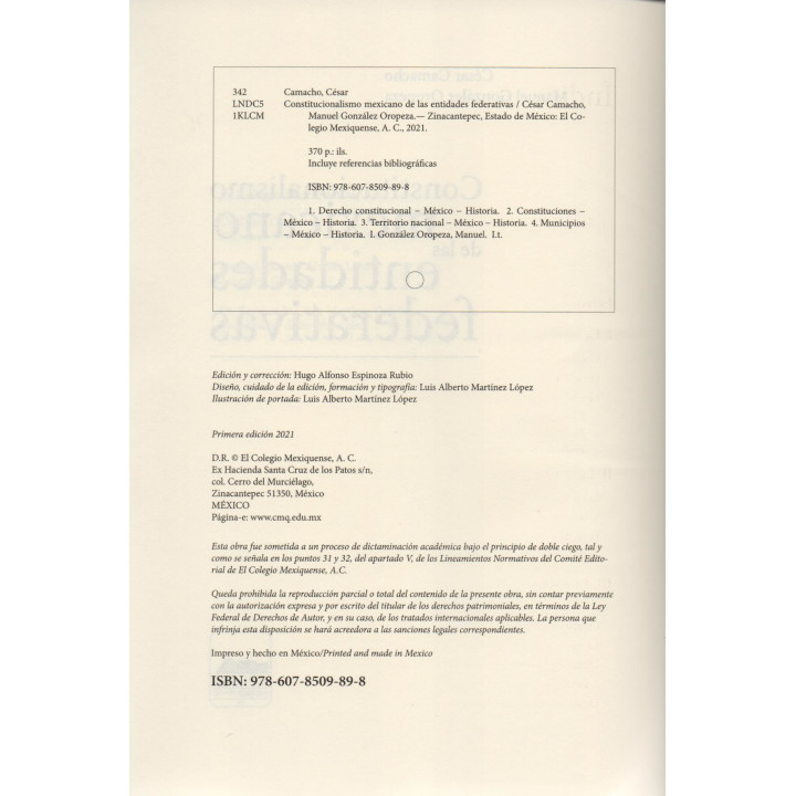 El constitucionalismo mexicano de las entidades federativas