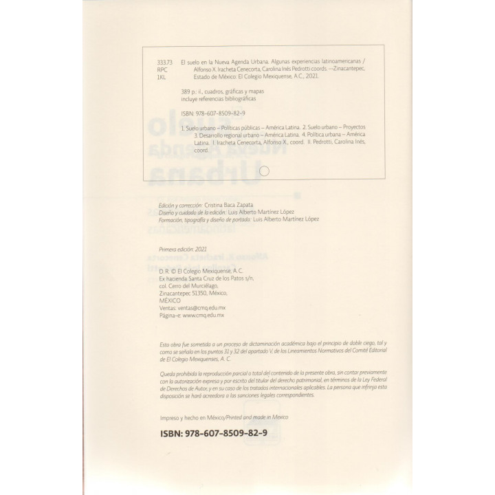 El suelo en la Nueva Agenda Urbana. Algunas experiencias latinoamericanas