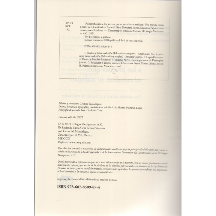 (Re)significando a los jóvenes que ni estudian ni trabajan. Una mirada crítica a partir de 14 realidades