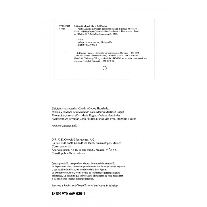 Política interna e invasión norteamericana en el Estado de México (1846-1848)