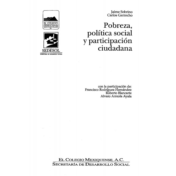 Pobreza, política social y participación ciudadana