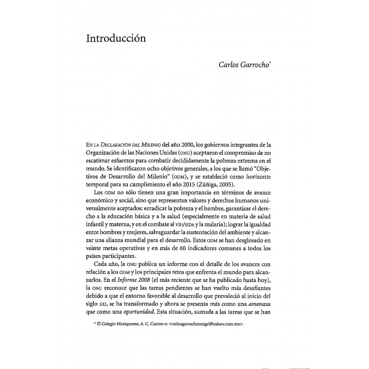 México y los Objetivos de Desarrollo del Milenio