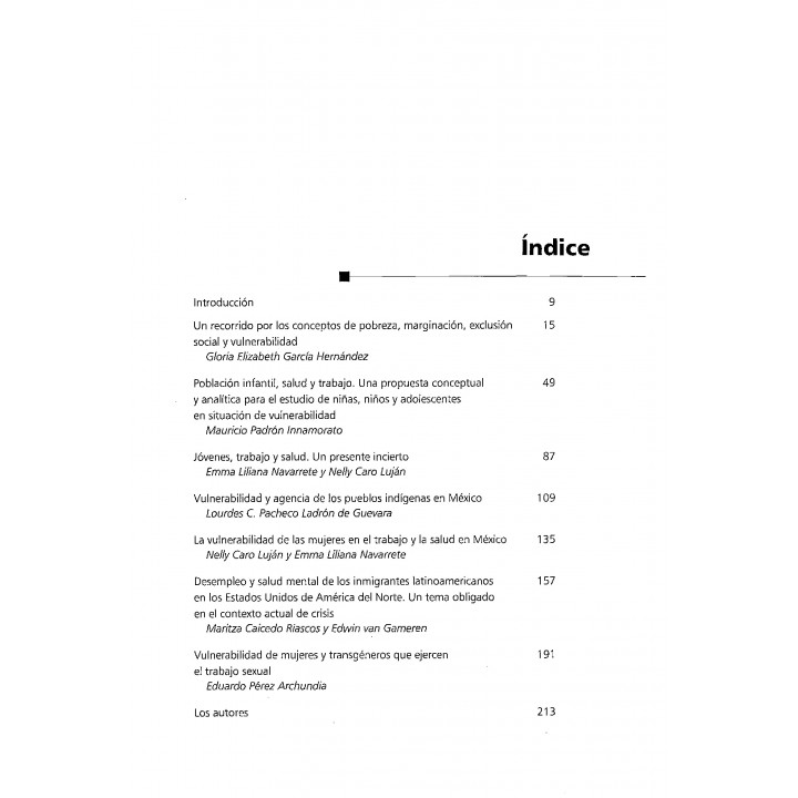 Poblaciones vulnerables ante la salud y el trabajo