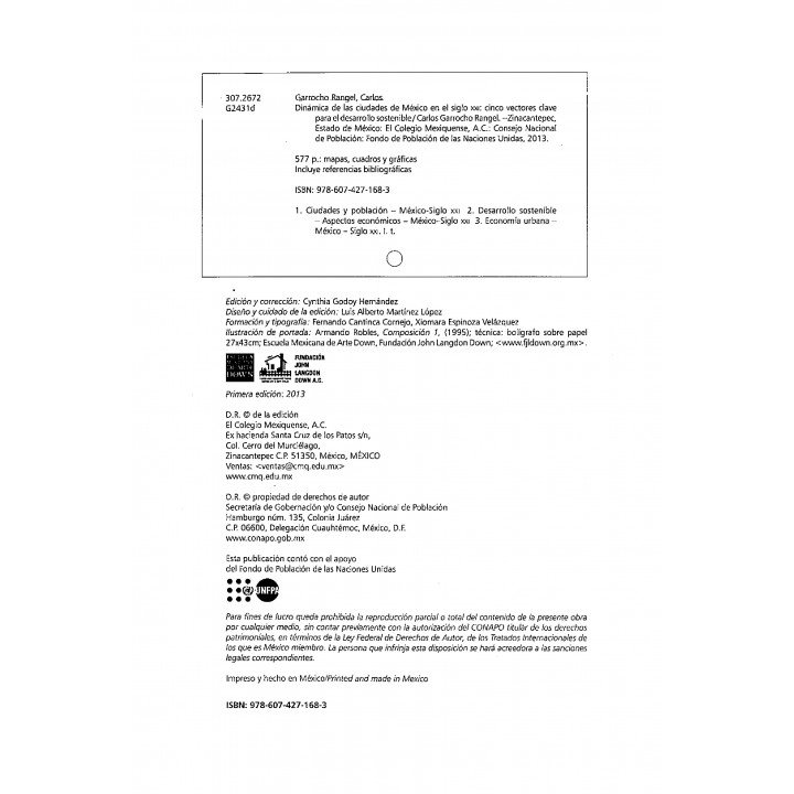 Dinámica de las ciudades de México en el siglo XXI. Cinco vectores clave para el desarrollo sostenible.