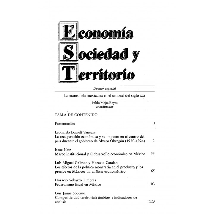 Economía, Sociedad y Territorio Dossier Especial