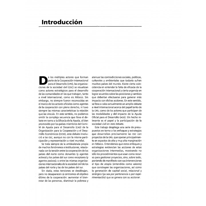 Las organizaciones de la sociedad civil en México y la cooperación internacional para el desarrollo. Enfoques y estrategias