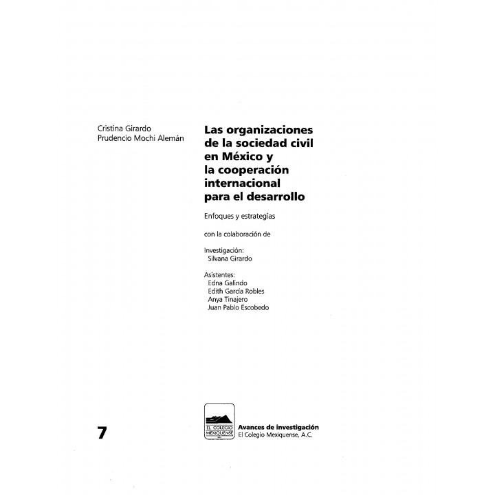 Las organizaciones de la sociedad civil en México y la cooperación internacional para el desarrollo. Enfoques y estrategias