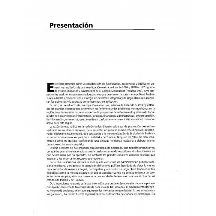 Metrópolis en crisis. Una propuesta para la zona metropolitana Puebla – Tlaxcala