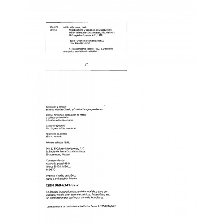 Neoliberalismo y transición en México