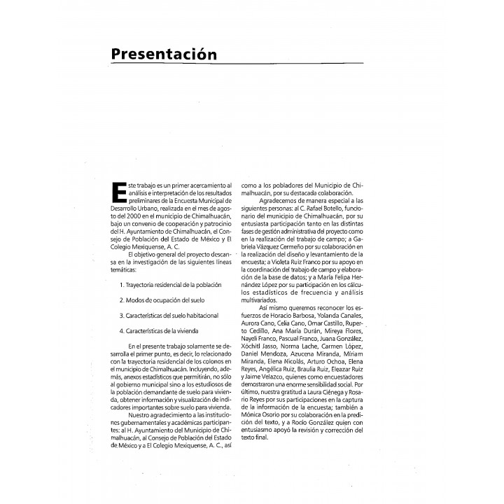 Acceso al suelo para las nuevas generaciones de los barrios y colonias de Chimalhucán