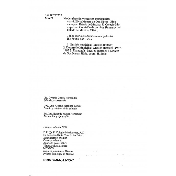 Modernización y recursos municipales