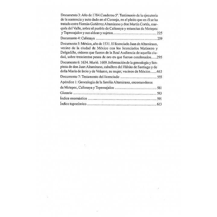 El condado de Calimaya. Documentos para la historia de una institución señorial