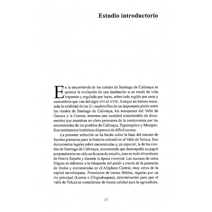 El condado de Calimaya. Documentos para la historia de una institución señorial