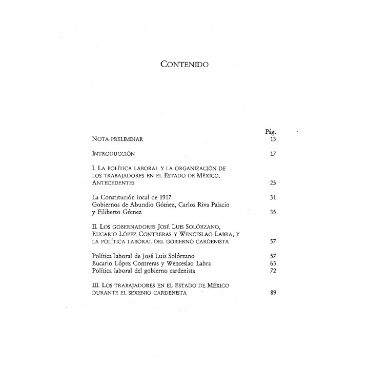 Política laboral y corporativismo en el Estado de México 1934-1940