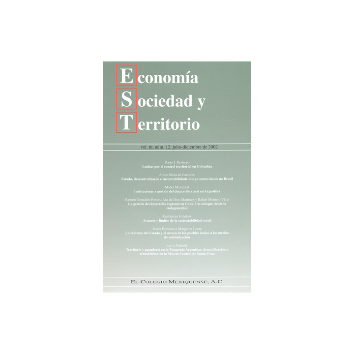 Economía, Sociedad y Territorio, Vol III, julio-diciembre 2002