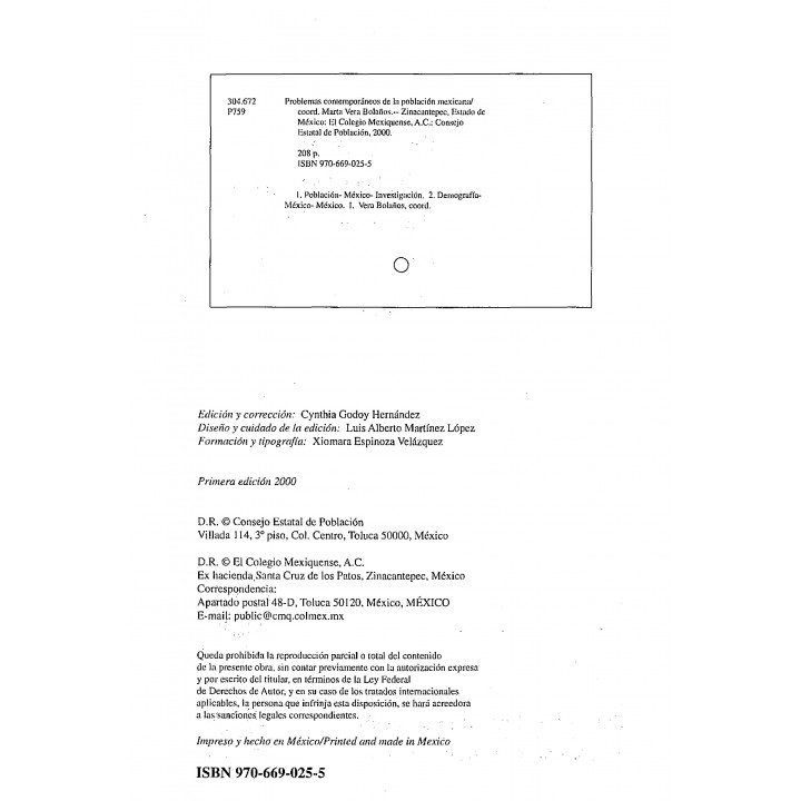 Problemas contemporáneos de la población mexicana