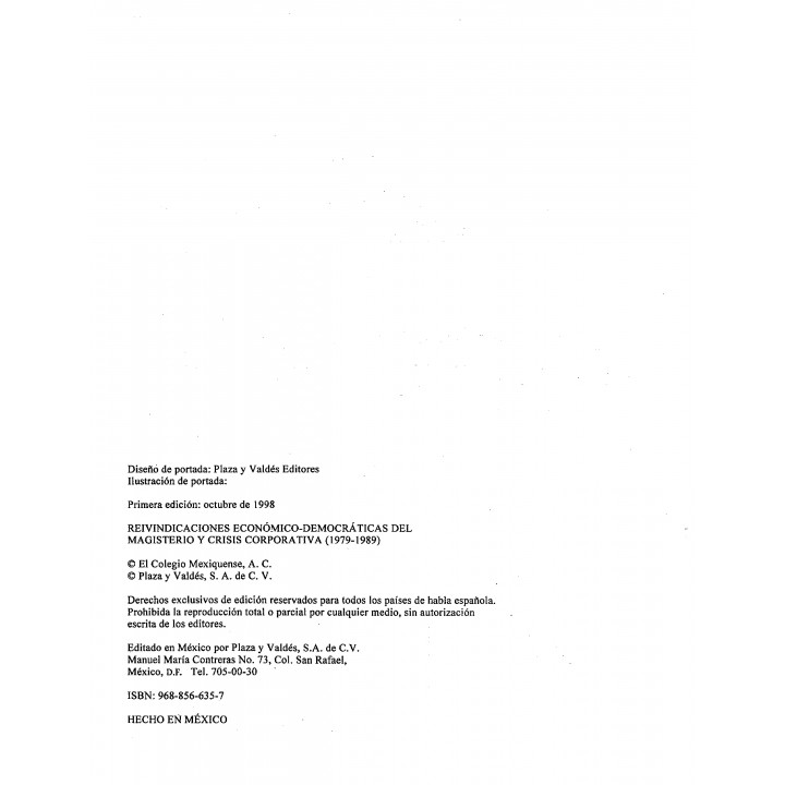 Reivindicaciones económico-democráticas del magisterio y crisis corporativa (1979-1989)