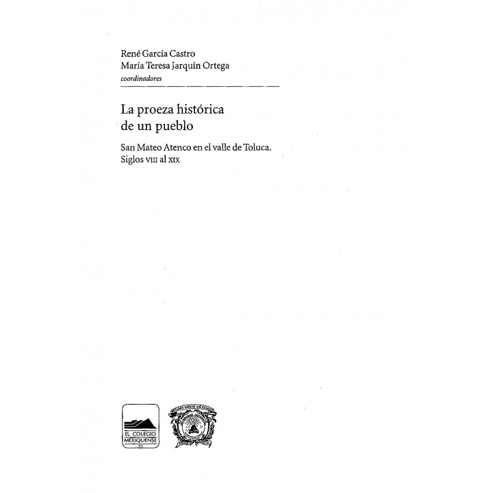 La proeza histórica de un pueblo. San Mateo Atenco en el valle de Toluca Siglos VIII-XIX