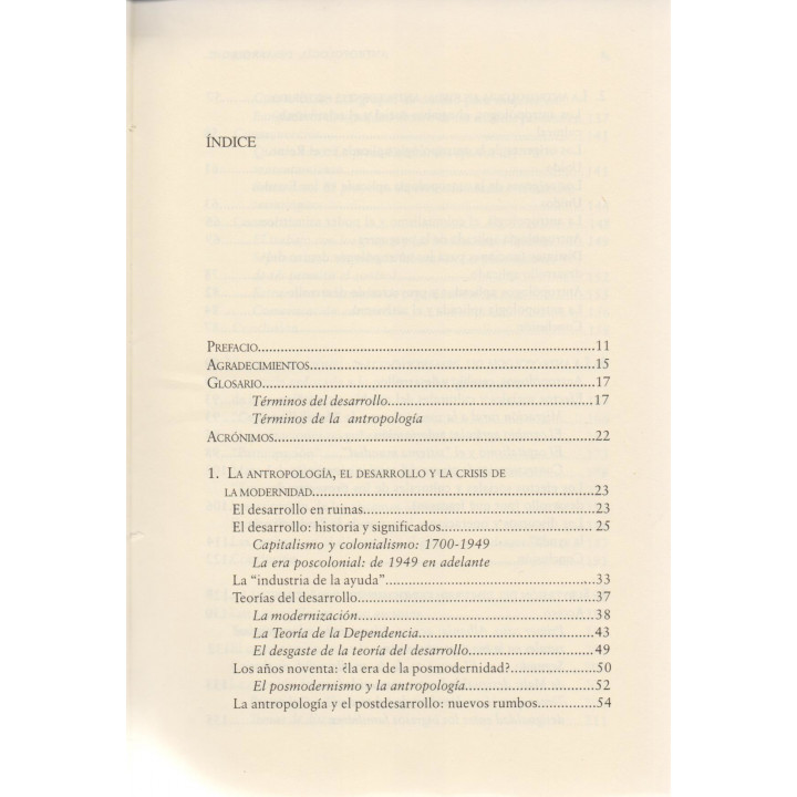 Antropología, desarrollo y el desafío posmoderno