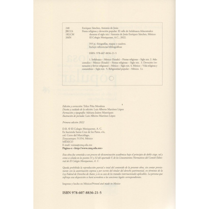 Fiesta religiosa y devoción popular. El valle de Ixtlahuaca-Atlacomulco durante el siglo XIX