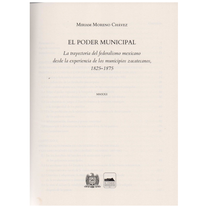 El poder municipal. La trayectoria del federalismo mexicano desde la experiencia de los municipios zacatecanos 1825-1975