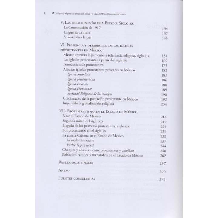 La tolerancia religiosa: una mirada desde México y el Estado de México. Una perspectiva histórica