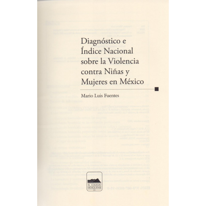 Diagnóstico e Índice Nacional sobre la Violencia contra Niñas y Mujeres en México