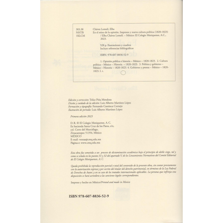 En el reino de la opinión. Impresos y nueva cultura política (1820-1823)