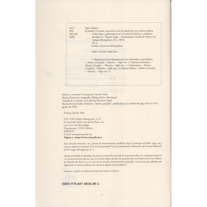 El pueblo y el poder: repertorios en la formación de una cultura política