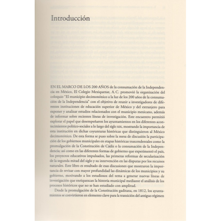 El municipio decimonónico en México. Formación institucional, procesos políticos y prácticas sociales