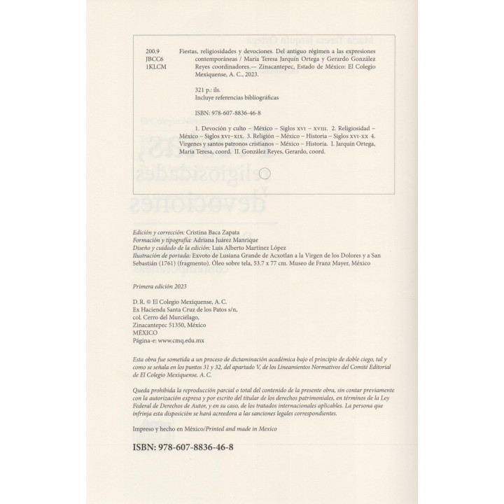 Fiestas, religiosidades y devociones. Del antiguo régimen a las expresiones contemporáneas