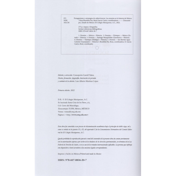 Protagonismo y estrategias de sobrevivencia. Los otomíes en la historia de México