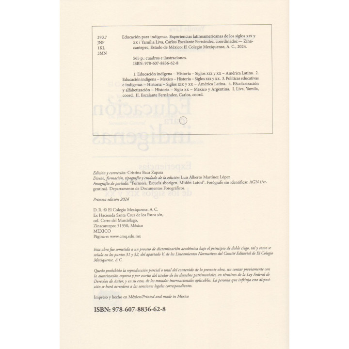 Educación para indígenas. Experiencias latinoamericanas de los siglos XIX y XX