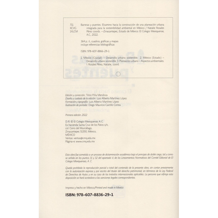 Barreras y puentes. El camino hacia la construcción de una planeación urbana integrada por la sostenibilidad ambiental en México