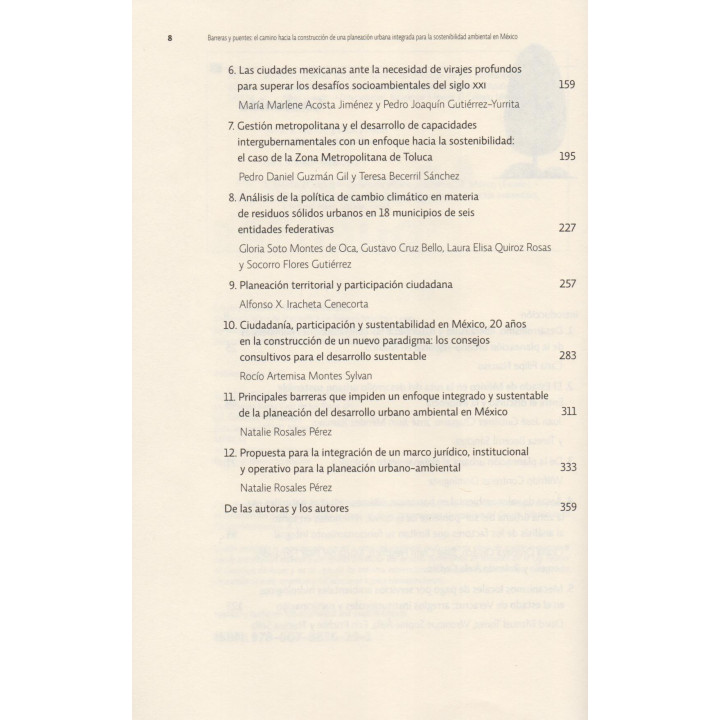Barreras y puentes. El camino hacia la construcción de una planeación urbana integrada por la sostenibilidad ambiental en México