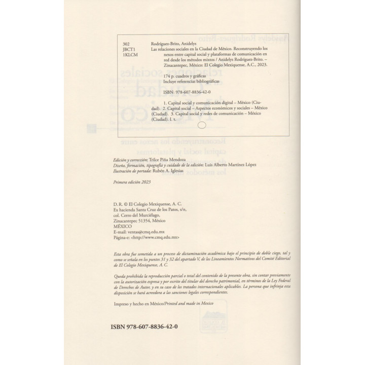 Las relaciones sociales en la Ciudad de México. Reconstruyendo los nexos entre capital