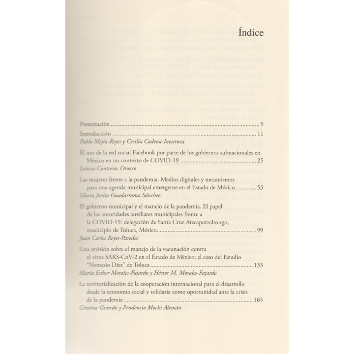 Políticas públicas y efectos socioeconómicos de la COVID-19 en el Estado de México