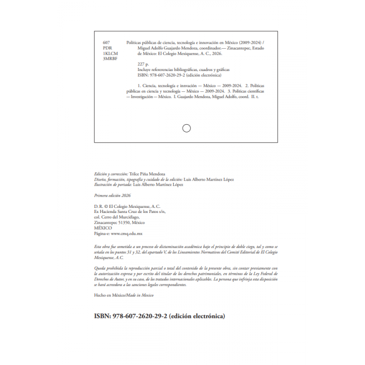 Políticas públicas de ciencia, tecnología e innovación en México (2009-2024)
