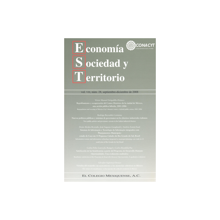 Economía Sociedad y Territorio, Vol. VIII, núm 28, septiembre-diciembre de 2008